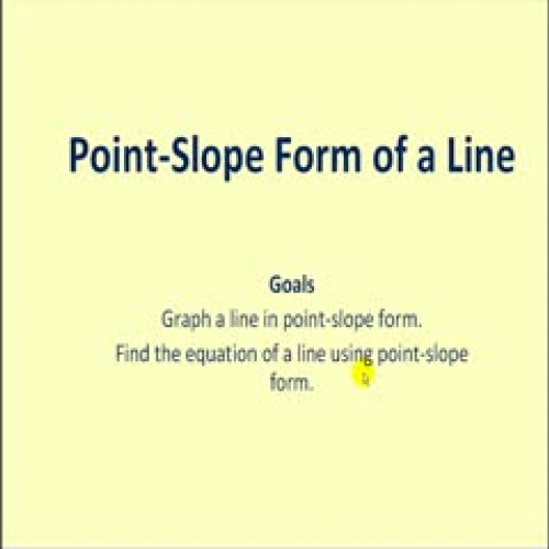 Point Slope Form of a Line