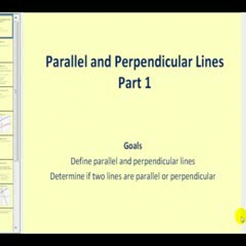 Parallel  and Perpendicular Lines - Part 1