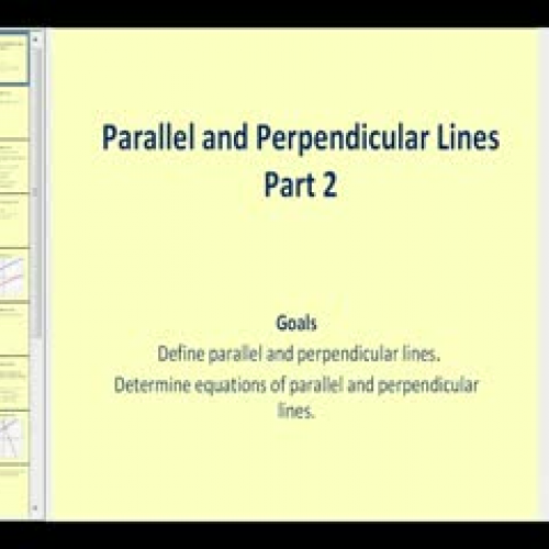 Parallel  and Perpendicular Lines - Part 2