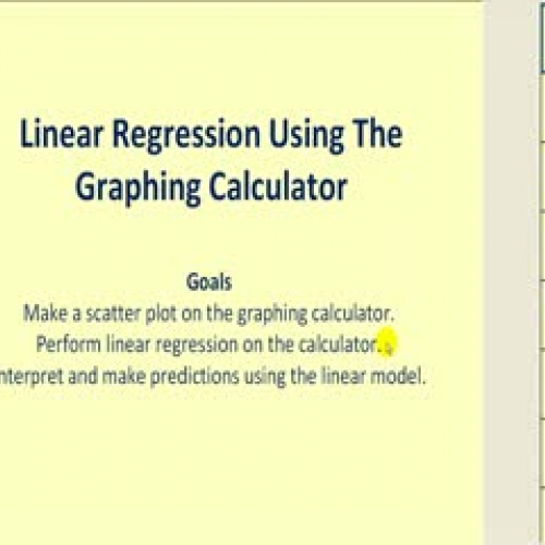 Linear Regression on the Graphing Calculator