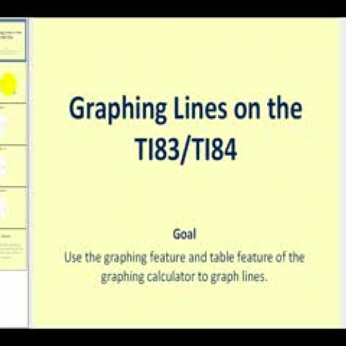 Graphing Lines on the TI83 or TI84