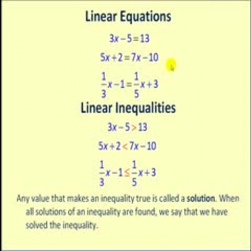 Solving Linear Inequalities in One Variable