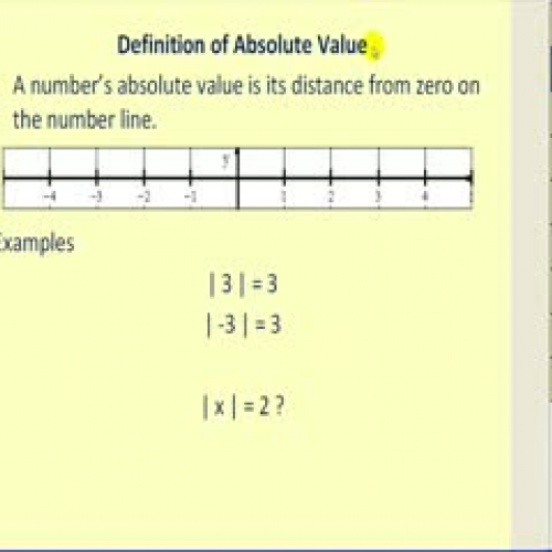 Absolute Value Equations