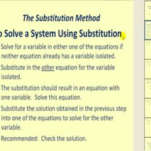 Solving Systems of Equations using Substituti