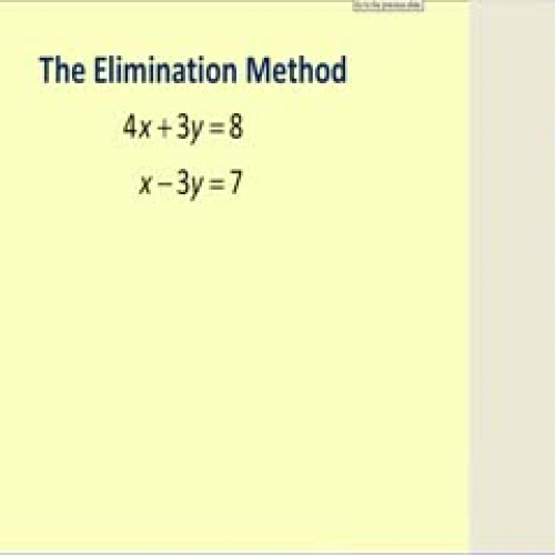 Solving Systems of Equations using Eliminatio