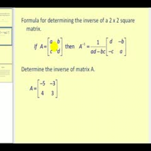 Determining a 2x2 Inverse Matrix Using a Form