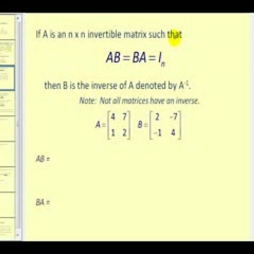 Determining Inverse Matrices Using Augmented 