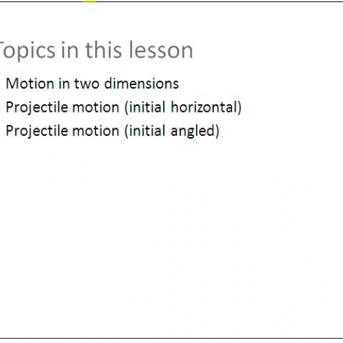 Projectile Motion 1a