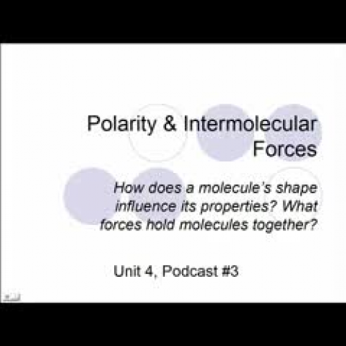 Polarity &amp; Intermolecular Forces