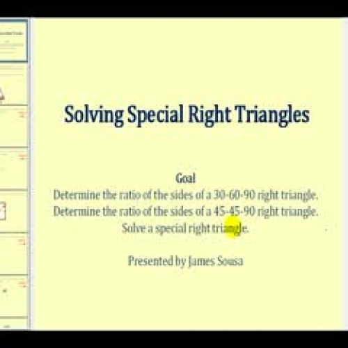 Solving Special Right Triangles