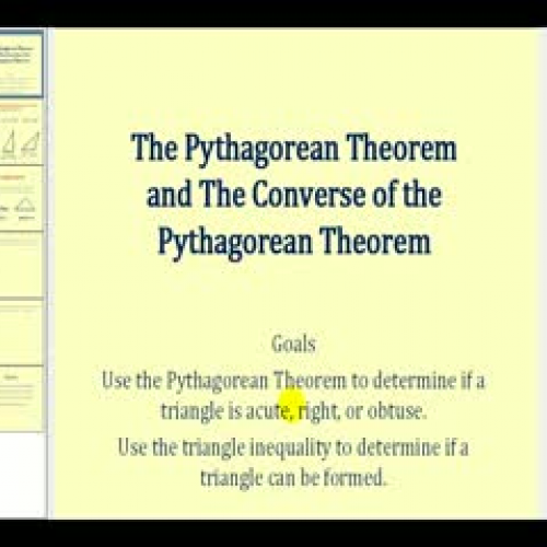 The Converse of the Pythagorean Theorem