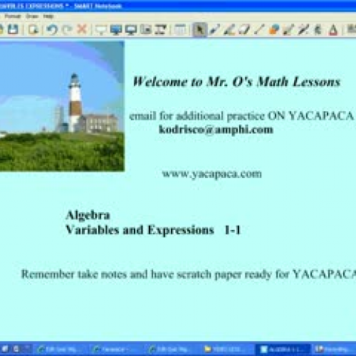 Alg 1-1 Writing Expressions