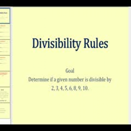 Divisibility Rules