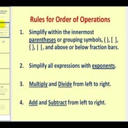 Order of Operations Involving Fractions