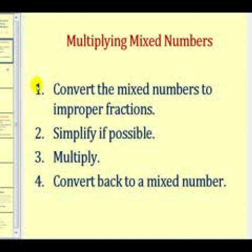 Multiplying and Dividing Mixed Numbers