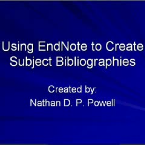 Creating Custom Bibliographies with Endnote