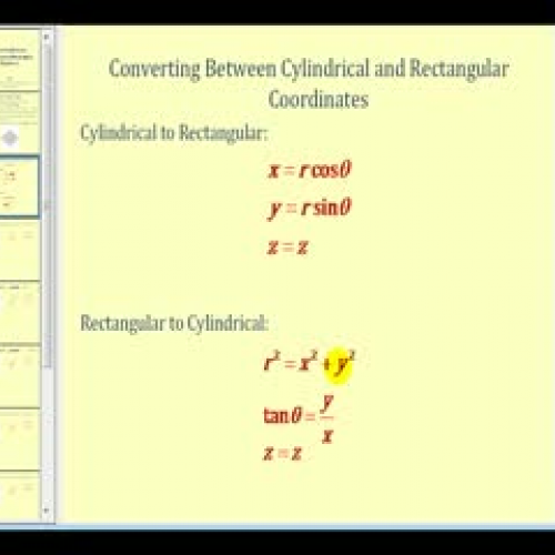 Converting Between Cylindrical and Rectangula