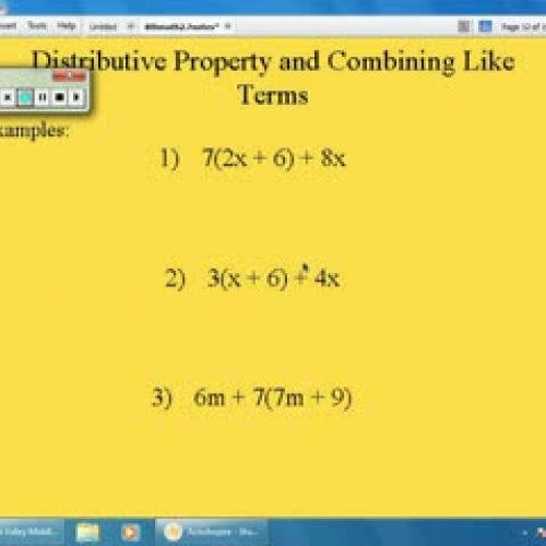 combining like terms/distributive property
