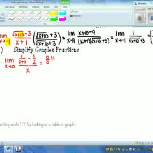 Limits Complex Fractions