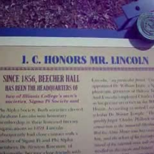 I. C. Honors Mr. Lincoln