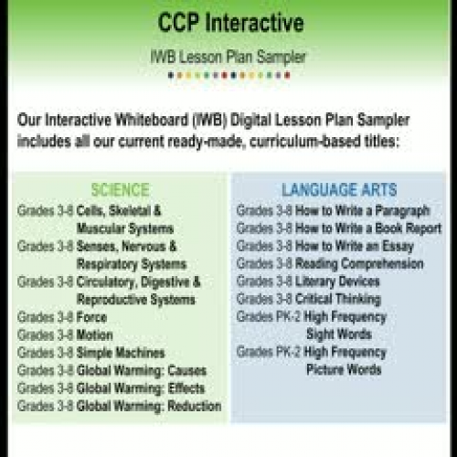2011 CCP IWB Digital Lesson Plan Sampler