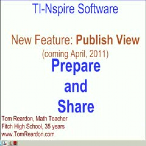 Publish View on Nspire
