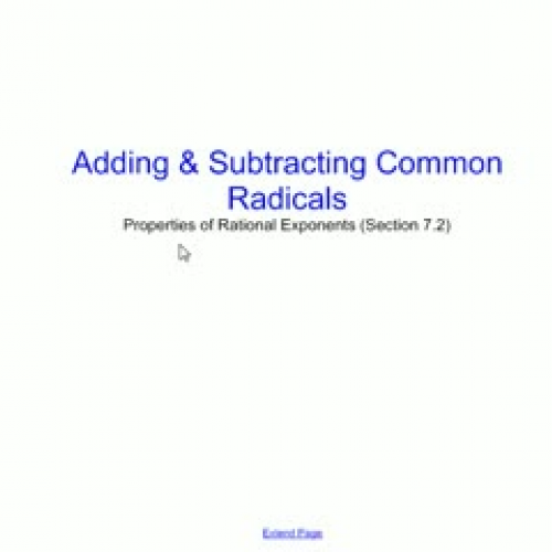 Adding and subtracting radicals