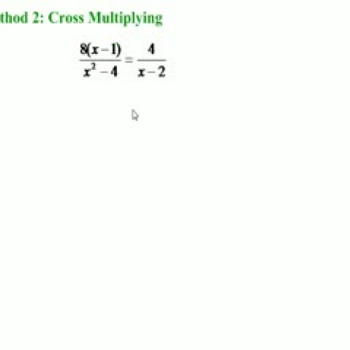 Solving Rational Equations by Cross Multiplyi