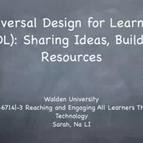 UDL, Sharing ideas, building resources