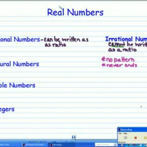 Algebra 1 - Real Numbers