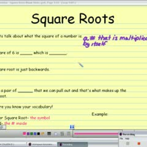 Algebra 1 - Square Roots