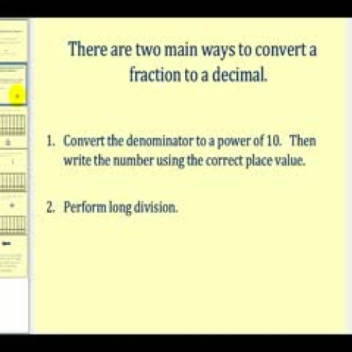 Converting a Fraction to a Decimal - Part 1