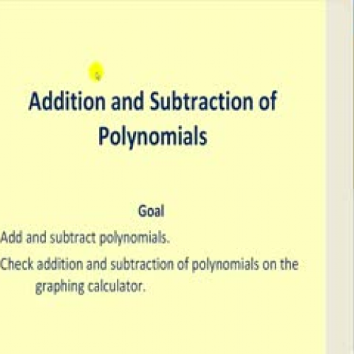 Adding and Subtracting Polynomials