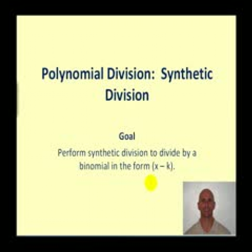 Polynomial Division:  Synthetic Division