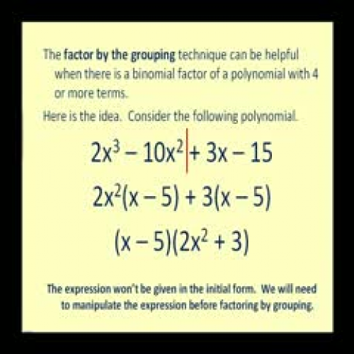 Factor By Grouping