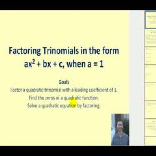 Factoring Basic Trinomials with a = 1