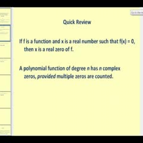 Determining the Real Zeros of a Polynomial Fu