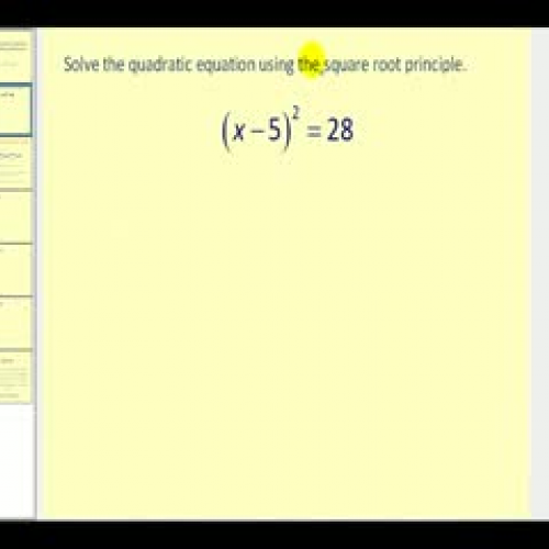 Completing the Square to Solve Quadratic Equa