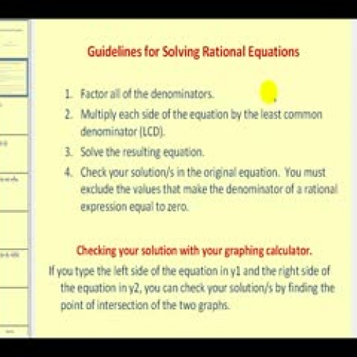 Solving Rational Equations