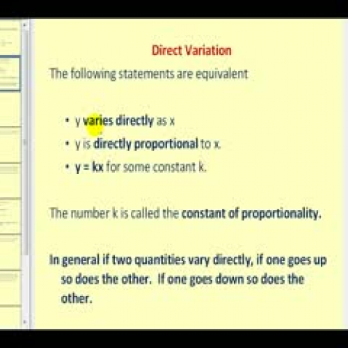 Direct and Inverse Variation