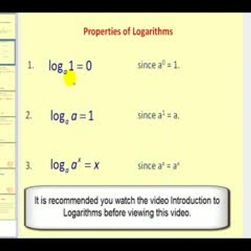 The Properties of Logarithms