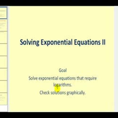 Solving Exponential Equations - Part 2 of 2