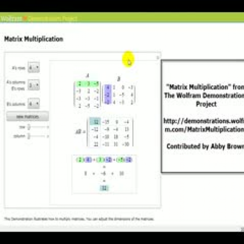 Animation:  Matrix Multiplication