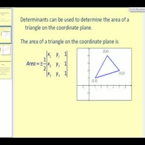 Application of Determinants:  Area on the Coo