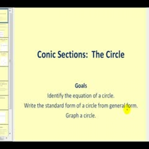 Conic Sections:  The Circle