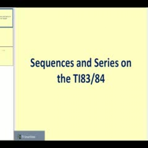 Sequences and Series on the TI83/84 Graphing 