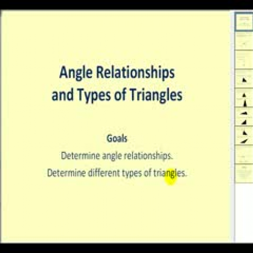 Angle Relationships and Types of Triangles