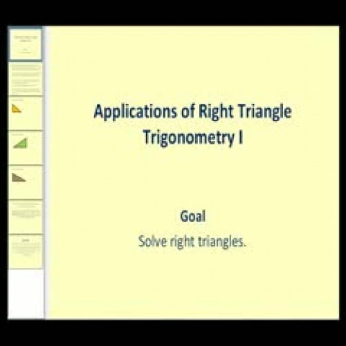 Solve Right Triangles:  Part 1 The Basics