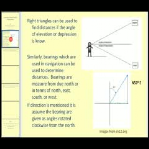 Solving Right Triangles - Part 2 Applications