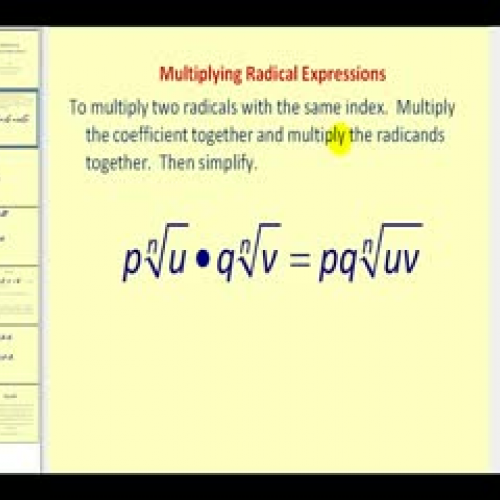 Multiplying Radicals